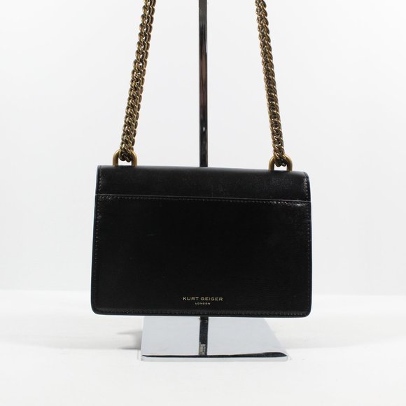 Kurt Geiger Mini Shoreditch Crystal Leather Crossbody Bag - Black - Picture 3 of 11